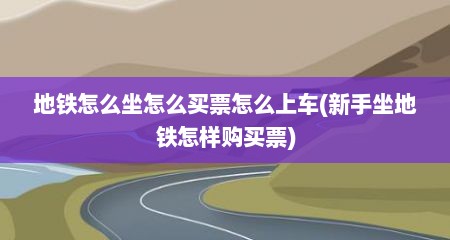 地铁怎么坐怎么买票怎么上车(新手坐地铁怎样购买票)