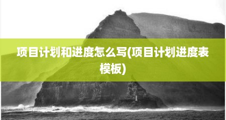 项目计划和进度怎么写(项目计划进度表模板)