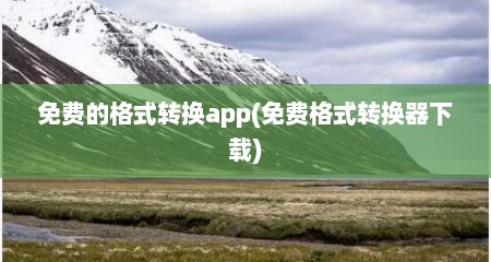 免费的格式转换app(免费格式转换器下载)