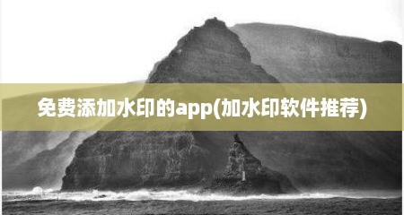 免费添加水印的app(加水印软件推荐)