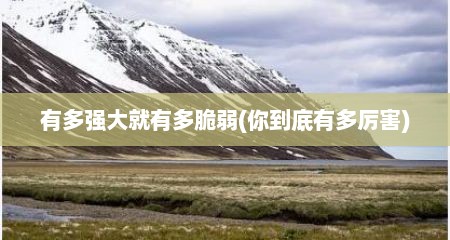 有多强大就有多脆弱(你到底有多厉害)