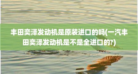 丰田奕泽发动机是原装进口的吗(一汽丰田奕泽发动机是不是全进口的?)