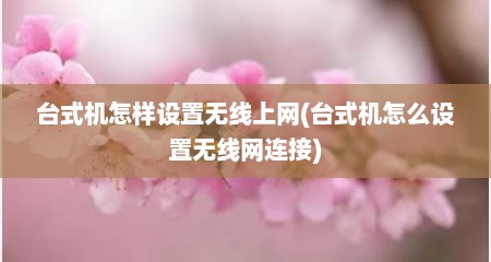 台式机怎样设置无线上网(台式机怎么设置无线网连接)
