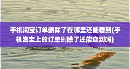 手机淘宝订单删除了在哪里还能看到(手机淘宝上的订单删除了还能查到吗)