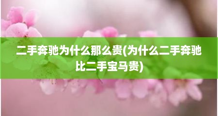 二手奔驰为什么那么贵(为什么二手奔驰比二手宝马贵)