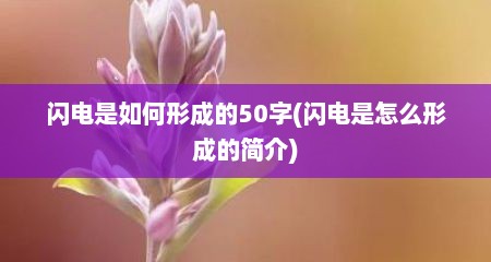 闪电是如何形成的50字(闪电是怎么形成的简介)