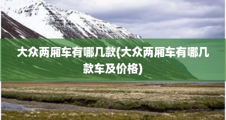 大众两厢车有哪几款(大众两厢车有哪几款车及价格)