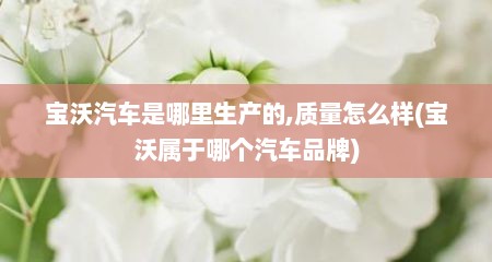 宝沃汽车是哪里生产的,质量怎么样(宝沃属于哪个汽车品牌)