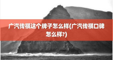 广汽传祺这个牌子怎么样(广汽传祺口碑怎么样?)