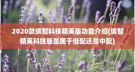 2020款缤智科技精英版功能介绍(缤智精英科技版是属于低配还是中配)