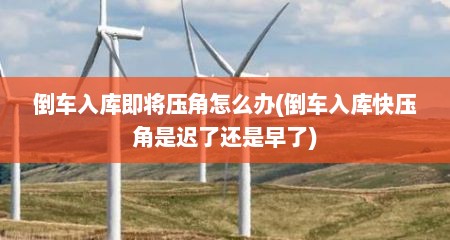 倒车入库即将压角怎么办(倒车入库快压角是迟了还是早了)
