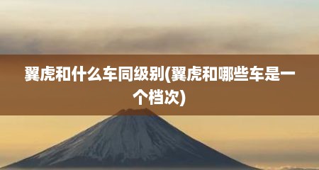 翼虎和什么车同级别(翼虎和哪些车是一个档次)