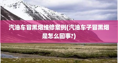 汽油车冒黑烟维修案例(汽油车子冒黑烟是怎么回事?)
