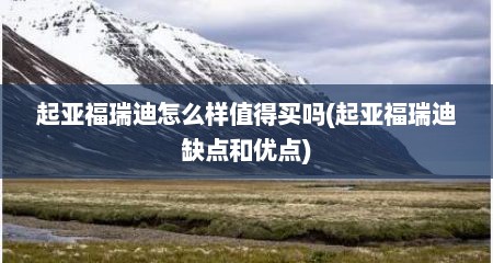起亚福瑞迪怎么样值得买吗(起亚福瑞迪缺点和优点)