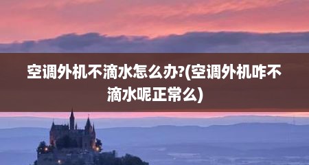 空调外机不滴水怎么办?(空调外机咋不滴水呢正常么)