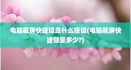 电脑截屏快捷键是什么按键(电脑截屏快捷键是多少?)
