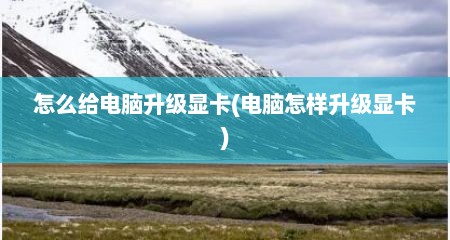 怎么给电脑升级显卡(电脑怎样升级显卡)