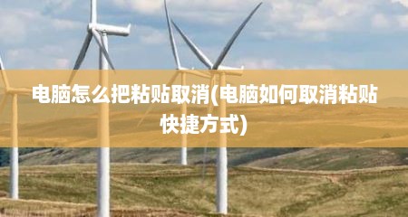 电脑怎么把粘贴取消(电脑如何取消粘贴快捷方式)
