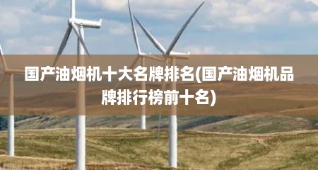国产油烟机十大名牌排名(国产油烟机品牌排行榜前十名)