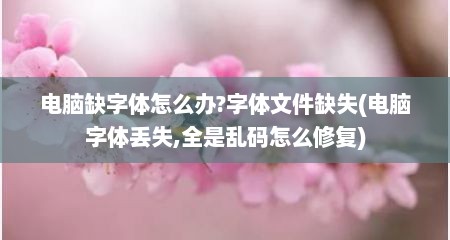 电脑缺字体怎么办?字体文件缺失(电脑字体丢失,全是乱码怎么修复)