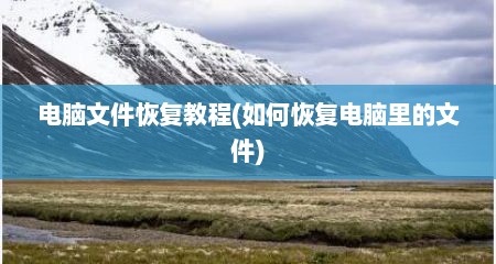 电脑文件恢复教程(如何恢复电脑里的文件)