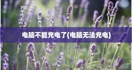 电脑不能充电了(电脑无法充电)