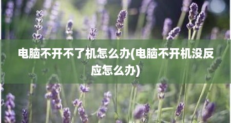 电脑不开不了机怎么办(电脑不开机没反应怎么办)