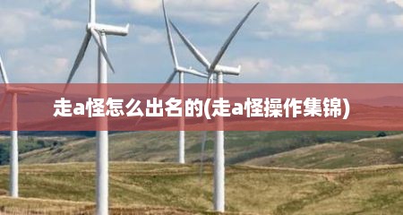 走a怪怎么出名的(走a怪操作集锦)
