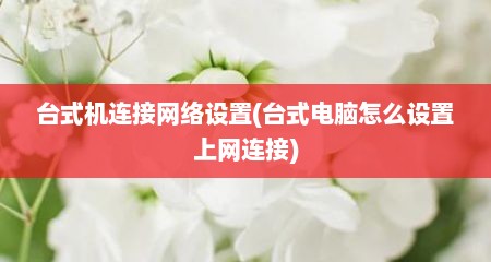 台式机连接网络设置(台式电脑怎么设置上网连接)