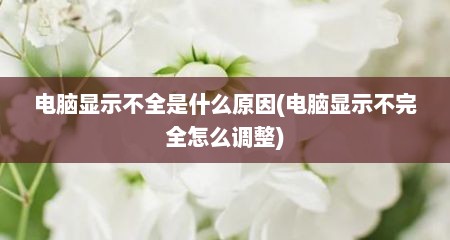 电脑显示不全是什么原因(电脑显示不完全怎么调整)