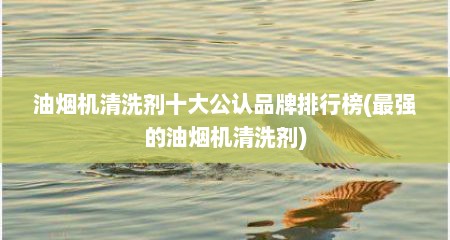 油烟机清洗剂十大公认品牌排行榜(最强的油烟机清洗剂)