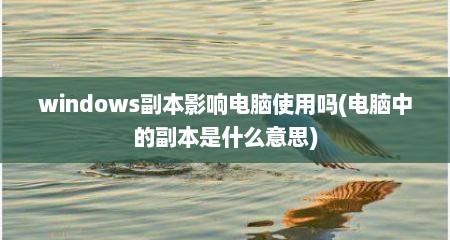 windows副本影响电脑使用吗(电脑中的副本是什么意思)