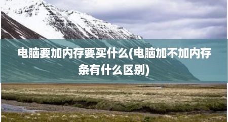电脑要加内存要买什么(电脑加不加内存条有什么区别)