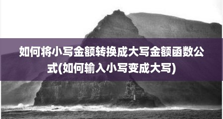 如何将小写金额转换成大写金额函数公式(如何输入小写变成大写)