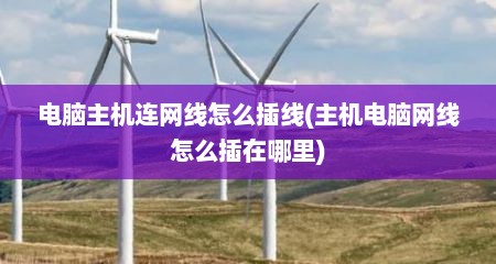 电脑主机连网线怎么插线(主机电脑网线怎么插在哪里)