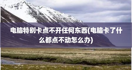 电脑特别卡点不开任何东西(电脑卡了什么都点不动怎么办)