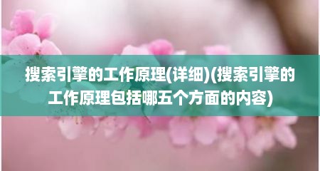 搜索引擎的工作原理(详细)(搜索引擎的工作原理包括哪五个方面的内容)