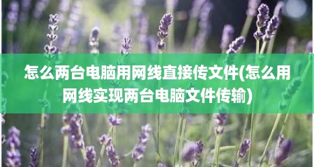 怎么两台电脑用网线直接传文件(怎么用网线实现两台电脑文件传输)