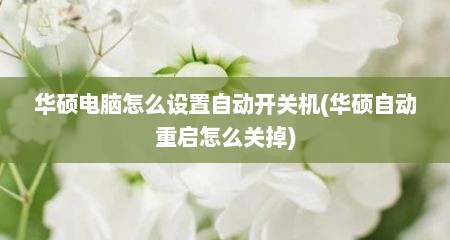 华硕电脑怎么设置自动开关机(华硕自动重启怎么关掉)