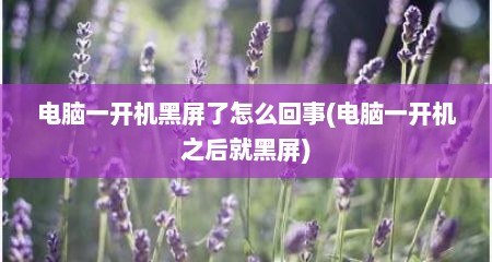电脑一开机黑屏了怎么回事(电脑一开机之后就黑屏)