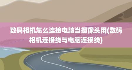 数码相机怎么连接电脑当摄像头用(数码相机连接线与电脑连接线)