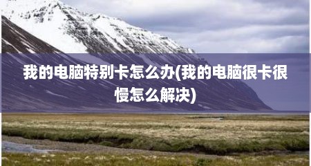 我的电脑特别卡怎么办(我的电脑很卡很慢怎么解决)