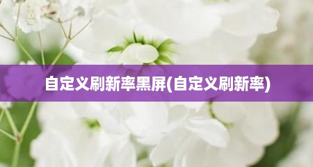 自定义刷新率黑屏(自定义刷新率)