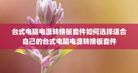 台式电脑电源转接板套件如何选择适合自己的台式电脑电源转接板套件