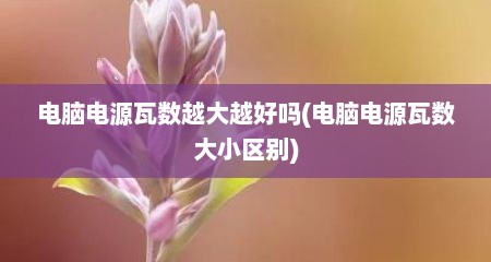 电脑电源瓦数越大越好吗(电脑电源瓦数大小区别)