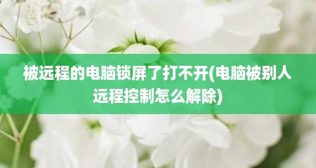 被远程的电脑锁屏了打不开(电脑被别人远程控制怎么解除)