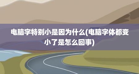 电脑字特别小是因为什么(电脑字体都变小了是怎么回事)