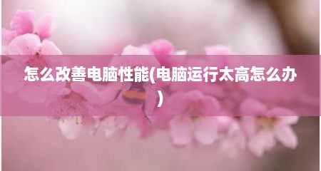 怎么改善电脑性能(电脑运行太高怎么办)