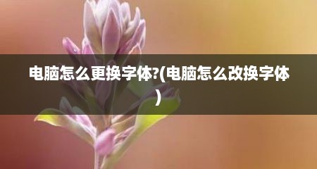 电脑怎么更换字体?(电脑怎么改换字体)