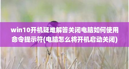 win10开机疑难解答关闭电脑如何使用命令提示符(电脑怎么将开机启动关闭)